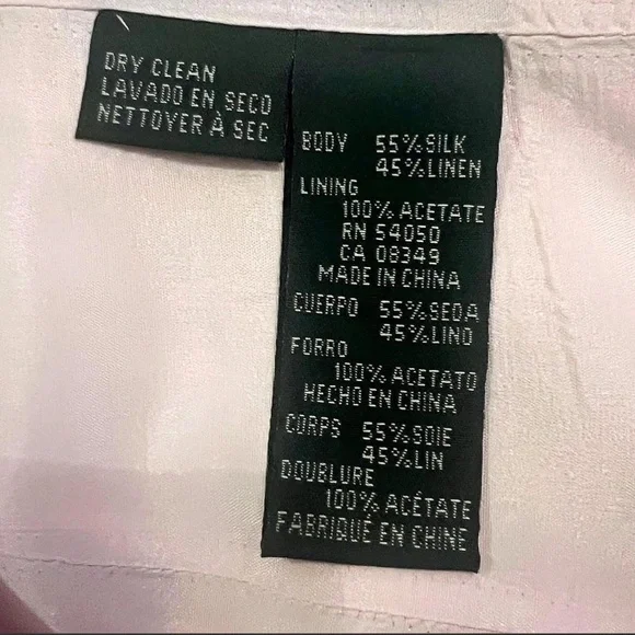 Lauren Ralph Lauren Silk Linen Blazer Blush Pink / Lightweight Jacket - Picture 5 of 6